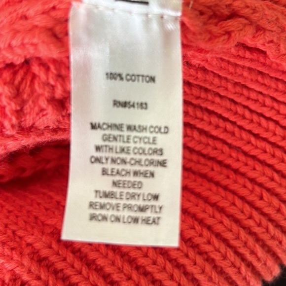 Marc New York Coral Pointelle Knit Ruffle Sleeve Button Cardigan in Cayenne M - Picture 9 of 10